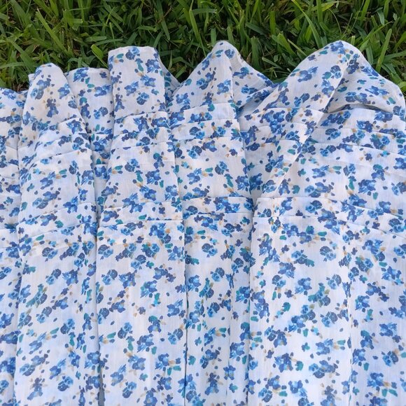 Lane Bryant Floral Print Puff Sleeve Dress Blue Flowers  18 - Picture 5 of 7